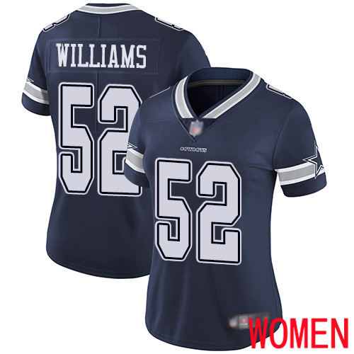 Women Dallas Cowboys Limited Navy Blue Connor Williams Home 52 Vapor Untouchable NFL Jersey